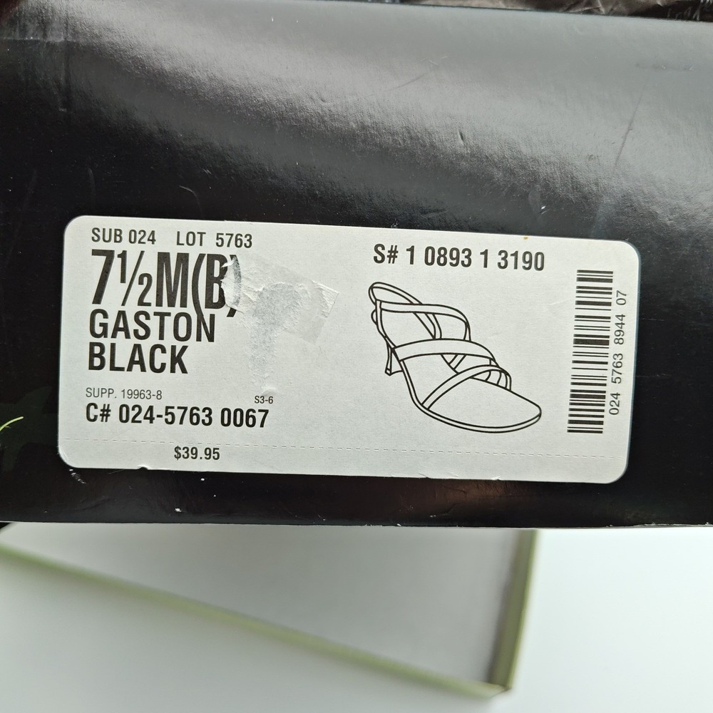 Jacqueline Ferrar Gaston Black Slingback Sandals Womens 7.5 Y2K Minimalist - Picture 6 of 6